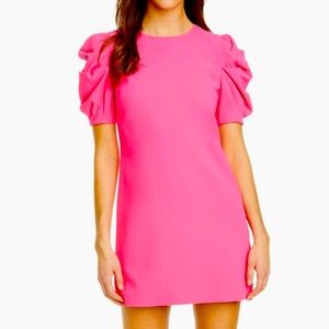 Alice + Olivia Hanita ruched sleeve shift dress
